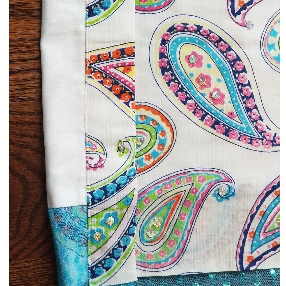 Window Valance 20x 90, multi color boho‎ paisley